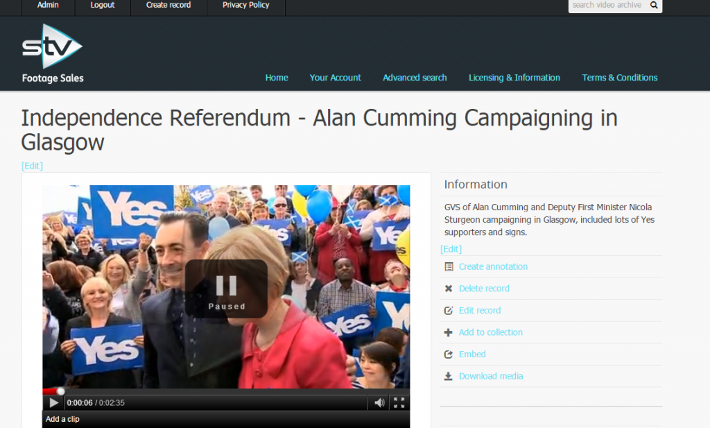 STV Footage Sales Website 