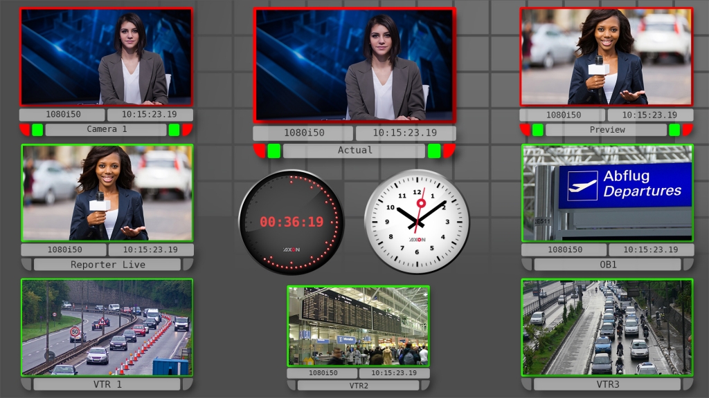 Axon SynView 8 screens - 2 clocks - traffic news